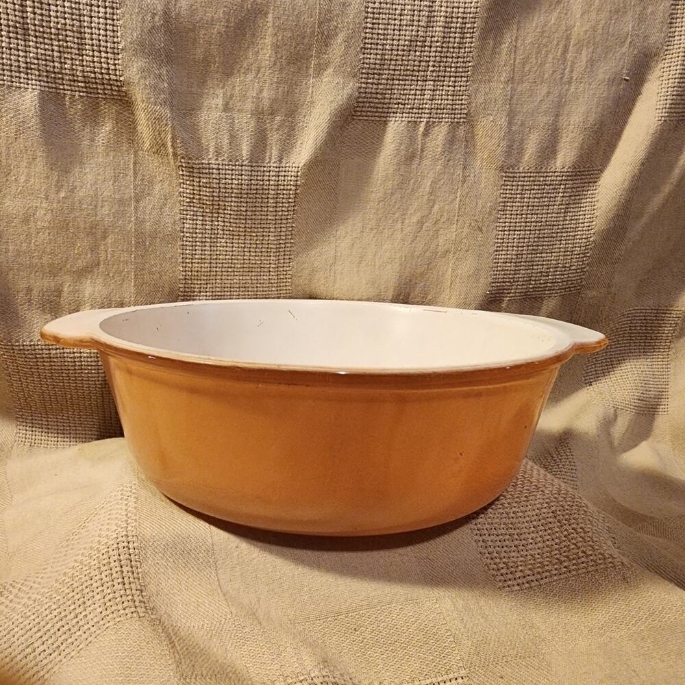 Anchor Hocking Fire King 447 Peach Lustre 1-1/2 QT Oven Ware Casserole Dish Bowl